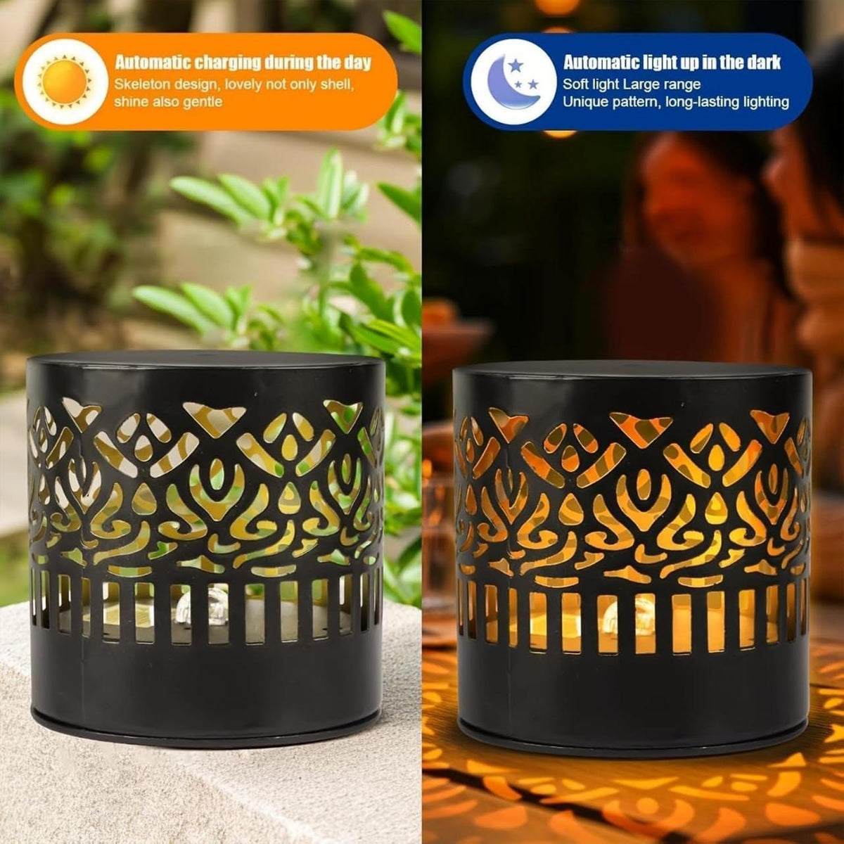 Lampă Solară Decorativă de Exterior Mandala, Lumină Alb Cald