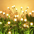 Set 2 x Lampa Solara Licurici pentru Gradina, 6 LED-uri, 70 cm, Lumina Alb Cald