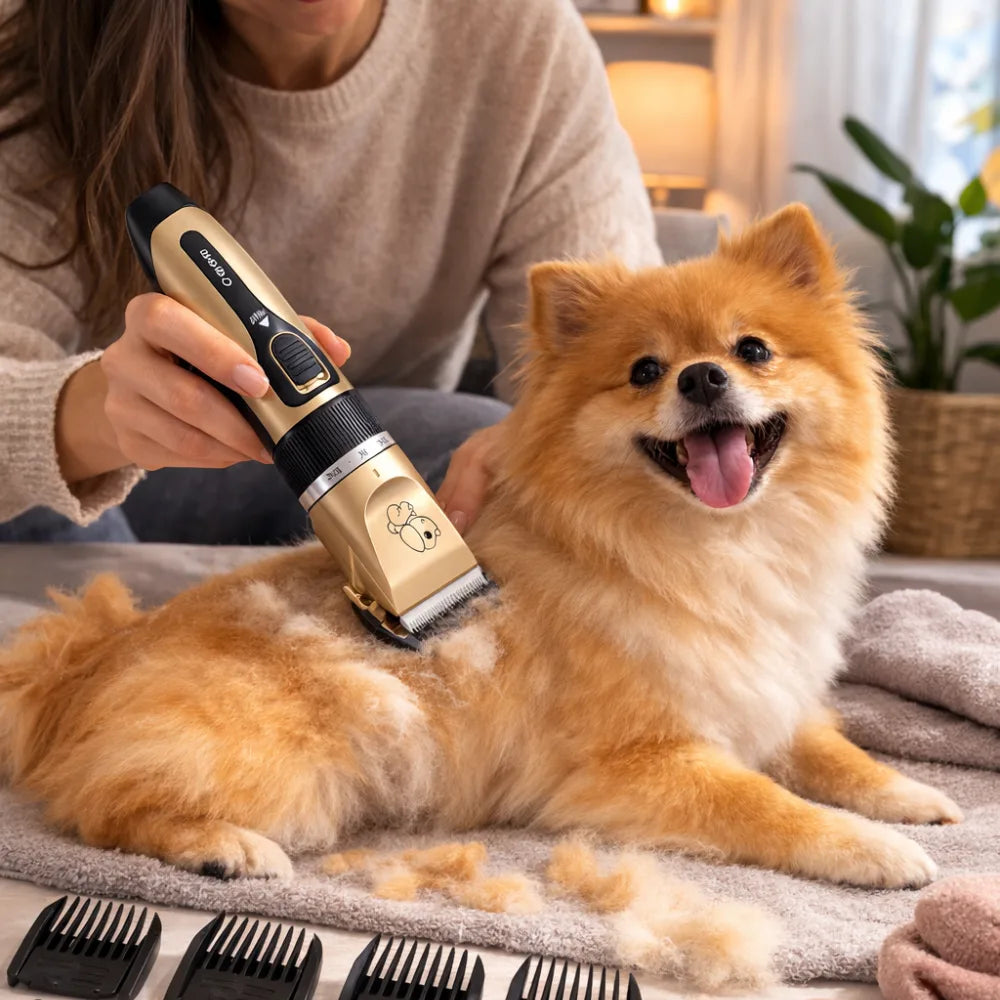 Kit Profesional de Tuns Caini si Pisici – Silențios + 10 Accesorii