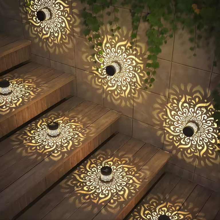 Set 2 x Lampă Solară Decorativă de Exterior Mandala, Lumină Alb Cald