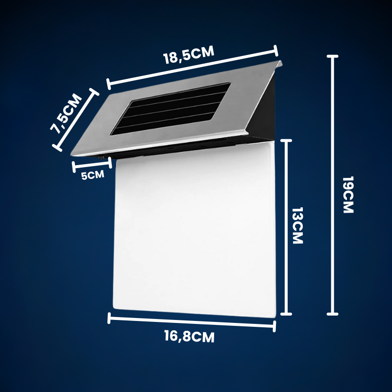 Numar de casa din inox, cu iluminare LED si alimentare solara