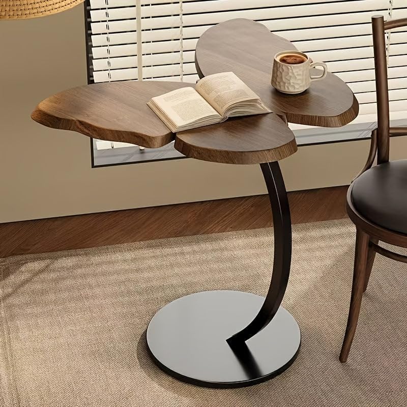 Măsuță de cafea tip Fluture, Blat de Lemn și Cadru Metalic – 58 × 43 cm