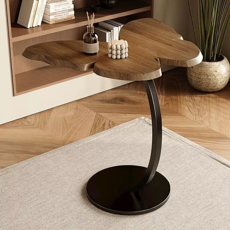 Măsuță de cafea tip Fluture, Blat de Lemn și Cadru Metalic – 58 × 43 cm
