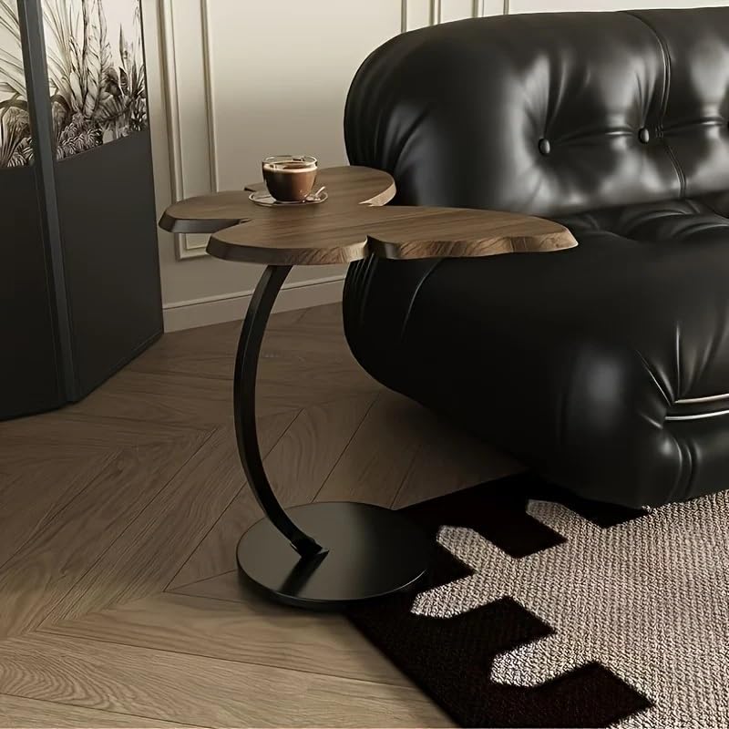 Măsuță de cafea tip Fluture, Blat de Lemn și Cadru Metalic – 58 × 43 cm