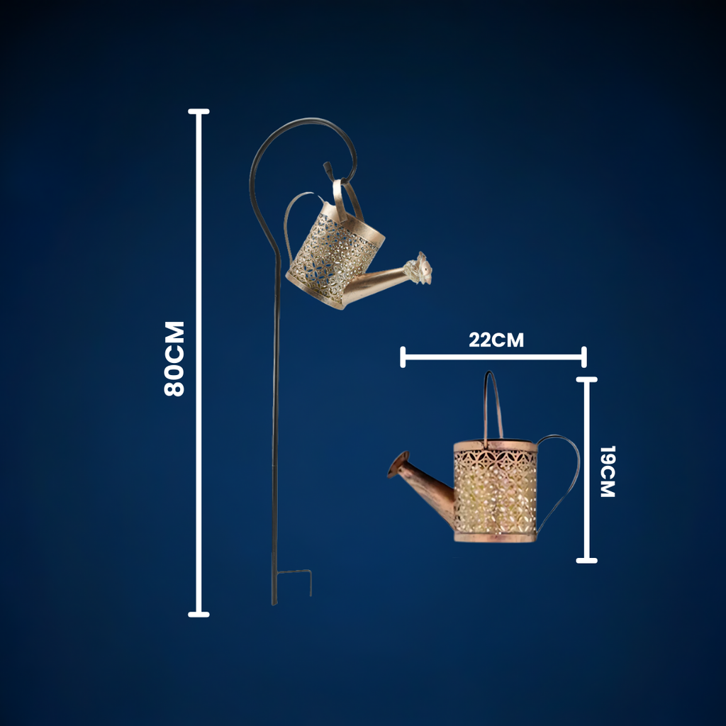 Lampă Solară LED Tip Stropitoare, Fier Forjat, Design Retro, Proiectie Lumină Caldă, 80cm