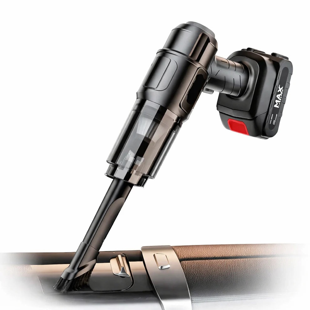 Aspirator Auto OKBOONS™ 6 in 1 Fara Fir, pentru Casa, Masina, Calculator, Birou, Putere 150W, Eficienta Mare, Functii de Aspirare, Suflare, Vidare, Filtru HEPA, Perie Detailing