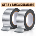 2 x Banda Izolatoare Din Aluminiu cu Aderență Puternică Pentru Pentru Reparații, Fisuri Și Scurgeri, 5 Metri