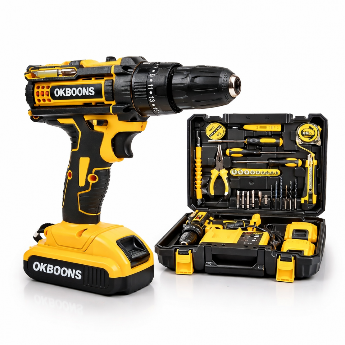 Trusa Bormasina OKBOONS™, 2 acumulatori, 36V, 30 accesorii