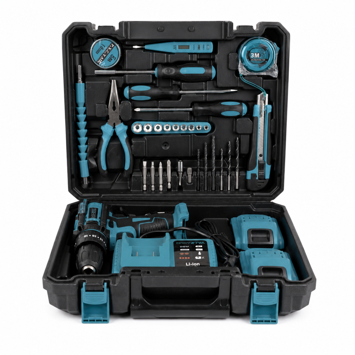 Trusa Bormasina OKBOONS™, 2 acumulatori, 48V, 30 accesorii