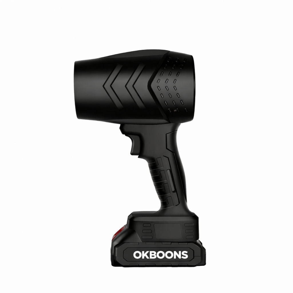Suflanta Aer OKBOONS™ Portabila Multifunctionala pentru uscare masina, zapada, frunze si praf, 2 acumulatori 48V