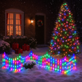 Gard decorativ cu led-uri pentru interior sau exterior, Interconectabil, 2.80m lungime, 8 moduri de iluminare, 220W, Lum