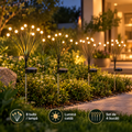 Set 4 x Lampa Solara Licurici pentru Gradina, 6 LED-uri, 70 cm, Lumina Alb Cald