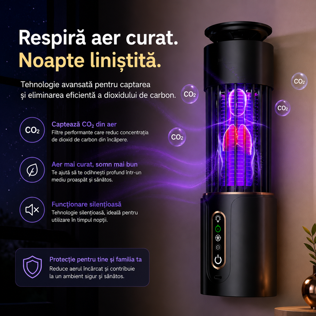 Lampa UV Anti Insecte 2 in 1 cu Acumulator Reîncărcabil, Anti Țânțari și Muște, Funcție Lampă de Veghe, USB Type-C, Portabilă