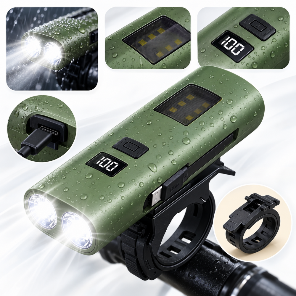 Lanternă Reîncărcabilă Power Light PBL-3000, 600 lm, Powerbank 3000 mAh, USB Type-C, Afișaj Baterie, Suport Bicicletă