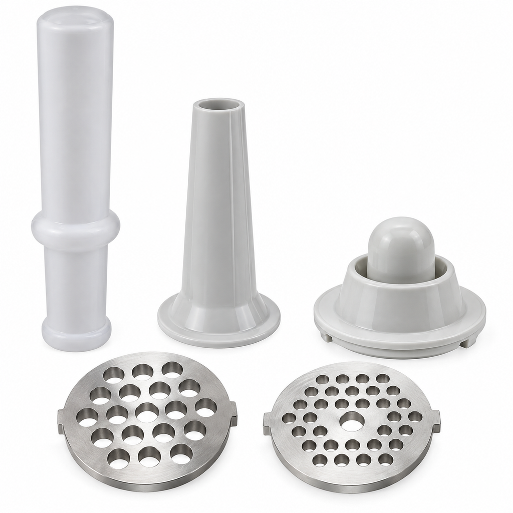 Mașină de Tocat Carne Electrică, 3500W, 1.2 kg/min, 2 Site Inox, Funcție Reverse, Accesoriu Cârnați, Roșie