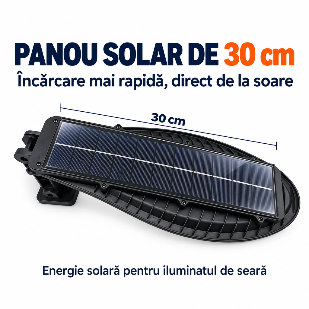 SET 3 x Lampa Stradala VISURON™ 180W, Incarcare Solara, 49 CM