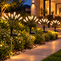 Set 4 x Lampa Solara Picaturi de Apa pentru Gradina, 8 LED-uri, 70 cm, Lumina Alb Cald