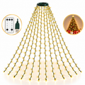 Plasă Luminoasă pentru Brad de Crăciun, 400 LED-uri, 20 Fire × 2 m, Telecomandă, 8 Moduri de Iluminare, Alimentare USB, 