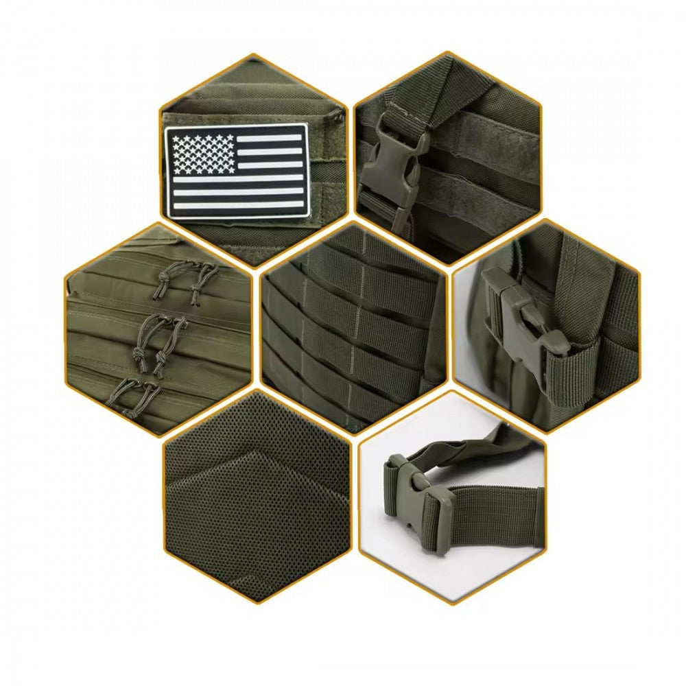 Rucsac Militar Tactic, 45L, 53x35x25CM, Impermeabil, Verde