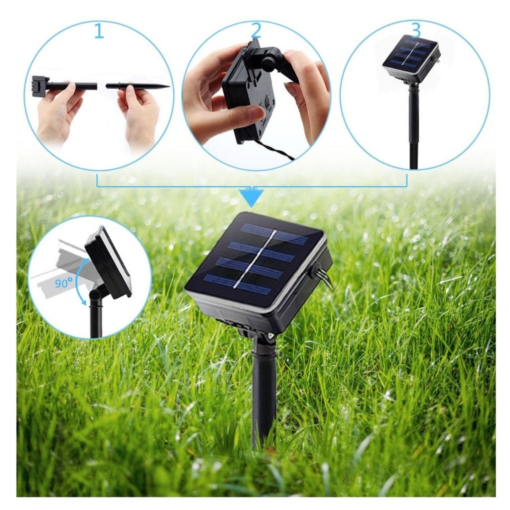 Instalatie solara decorativa, Flori de Cires, Exterior, Incarcare solara, 5m, 20 LED-uri, Multicolor