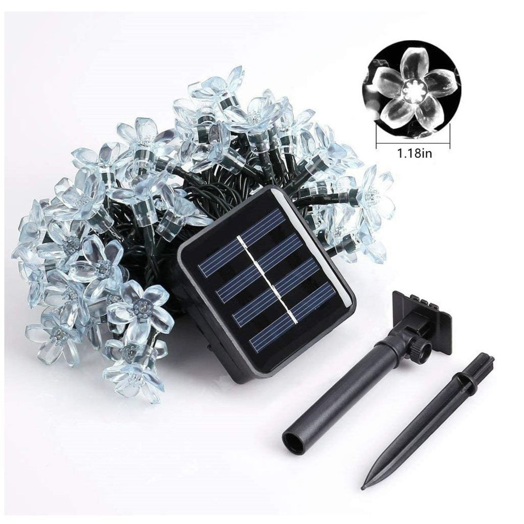Instalatie solara decorativa, Flori de Cires, Exterior, Incarcare solara, 5m, 20 LED-uri, Multicolor