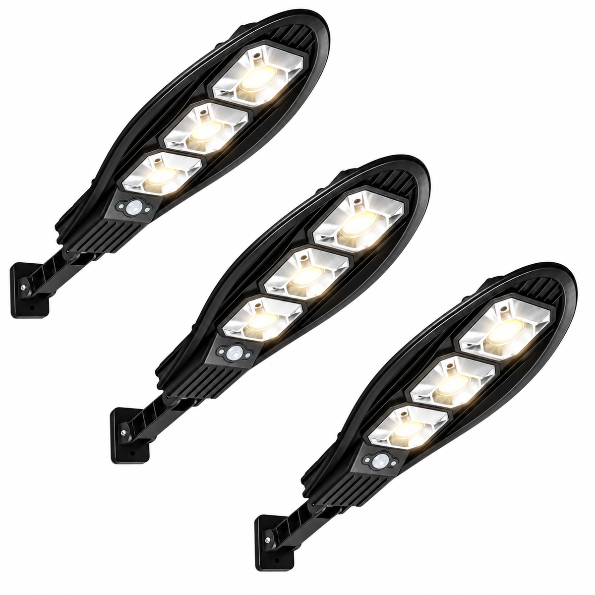 SET 3 x Lampa Stradala VISURON™ 180W, Incarcare Solara, 49 CM