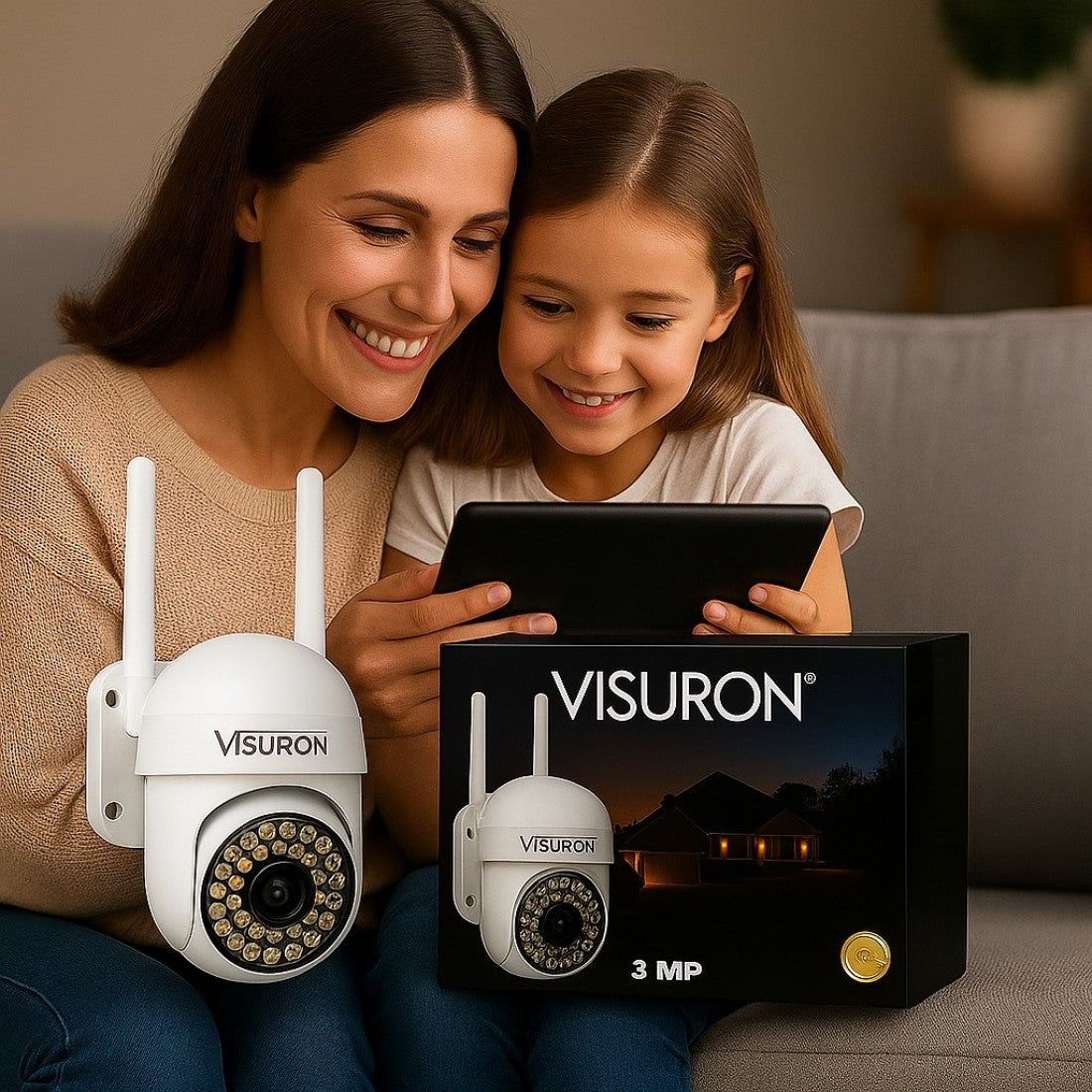 Pachet 2 x Camera de supraveghere VISURON™ WIFI, vedere nocturna, rotire, comunicare bidirectionala