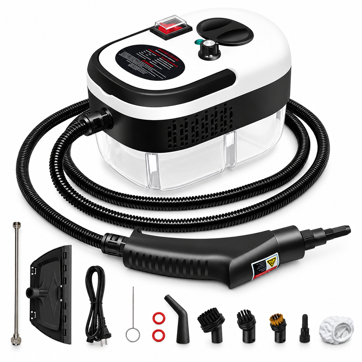 Aparat de Curățat cu Abur, 2500W, Rezervor 1L, 14 Accesorii, Presiune Înaltă