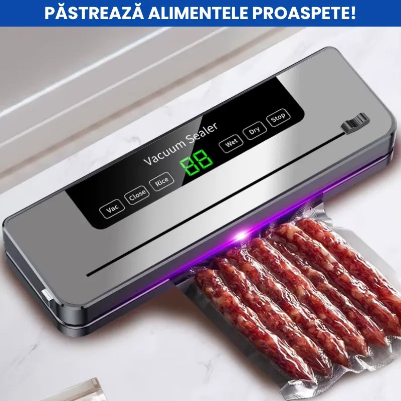 Aparat Profesional de Vidat și Sigilat Alimente Cu 10 Pungi Incluse