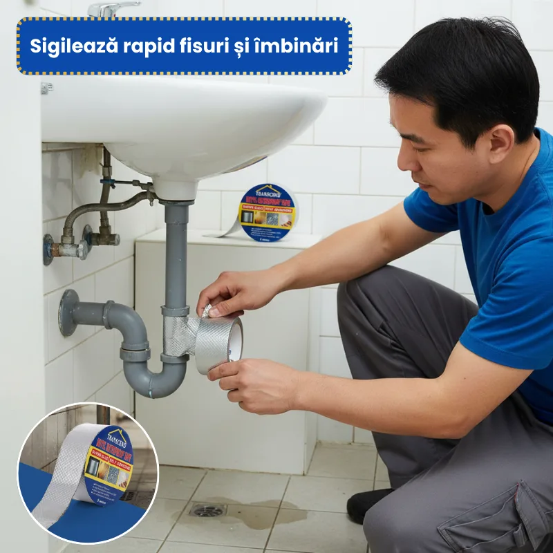 Banda Izolatoare Din Aluminiu cu Aderență Puternică Pentru Pentru Reparații, Fisuri Și Scurgeri, 5 Metri