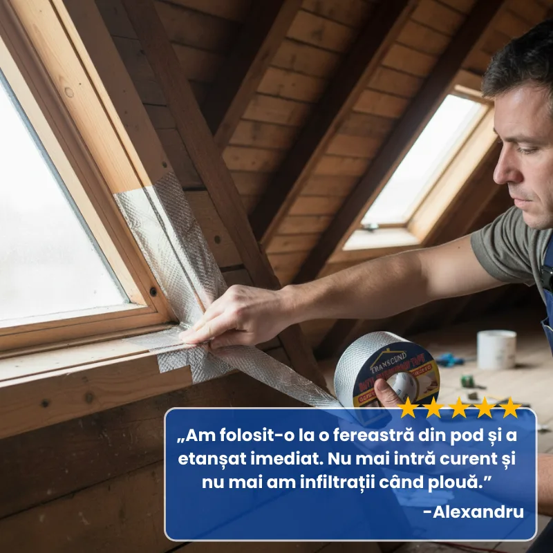 Banda Izolatoare Din Aluminiu cu Aderență Puternică Pentru Pentru Reparații, Fisuri Și Scurgeri, 5 Metri