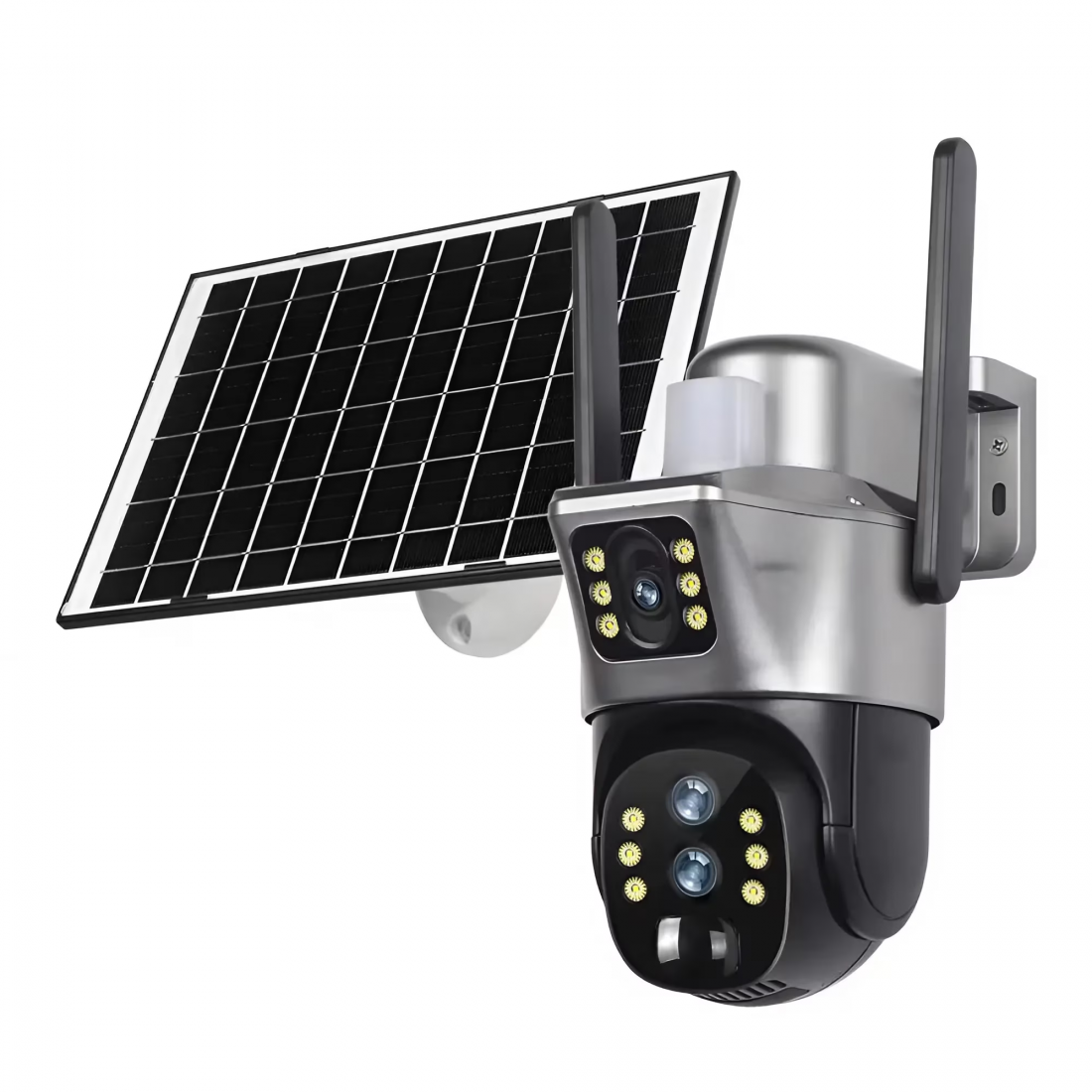 Camera de supraveghere VISURON™ dubla 4G cu panou solar si rotire 355°