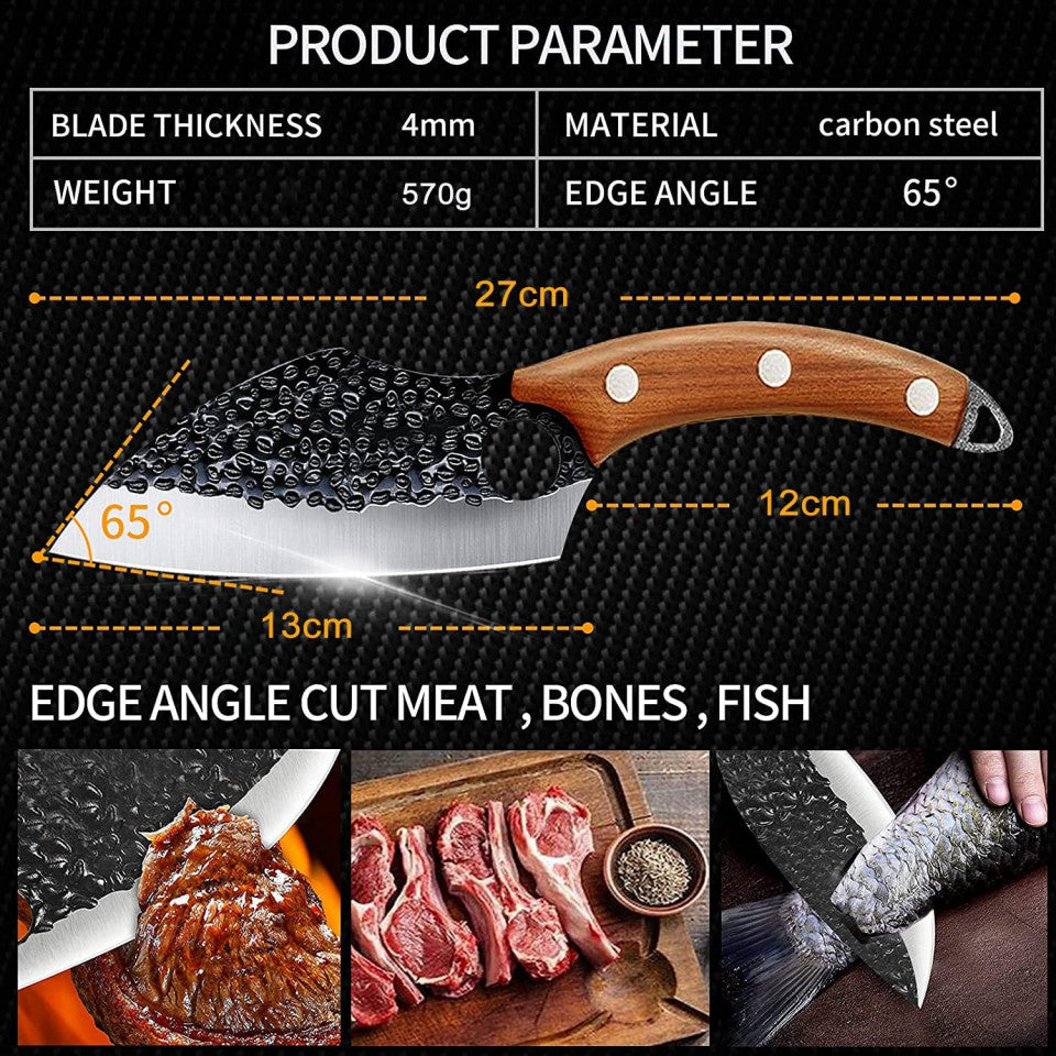 Satar Japonez, Forjat Manual, Otel Inoxidabil, Full Tang 30 cm, Husa inclusa