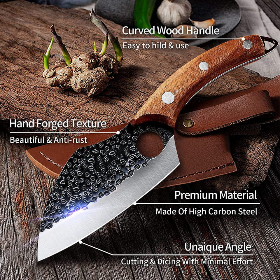 Satar Japonez, Forjat Manual, Otel Inoxidabil, Full Tang 30 cm, Husa inclusa