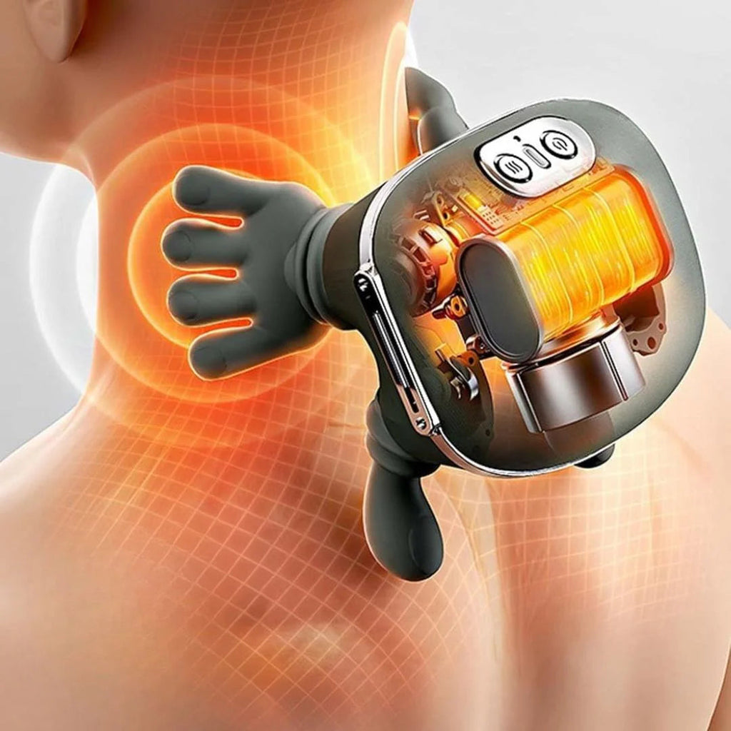 Aparat Masaj Cervical Multifunctional, 4D, 3 Intensitati, 2 Trepte Caldura 40/45°C, Wireless
