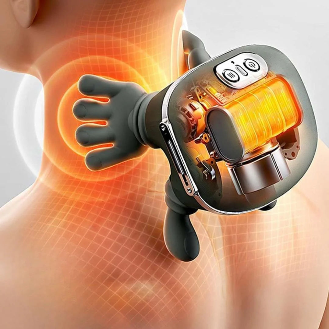 Aparat Masaj Cervical Multifunctional, 4D, 3 Intensitati, 2 Trepte Caldura 40/45°C, Wireless