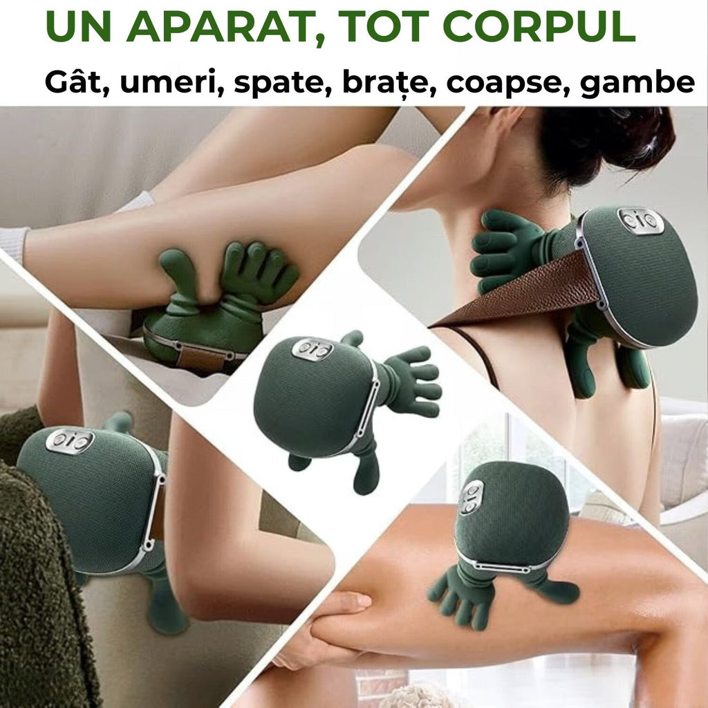 Aparat Masaj Cervical Multifunctional, 4D, 3 Intensitati, 2 Trepte Caldura 40/45°C, Wireless