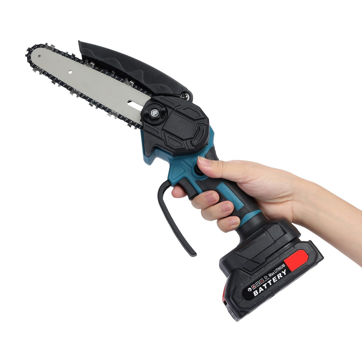 Fierastrau electric OKBOONS de mana 48V, 6 inch, 2 acumulatori, 2 lanturi