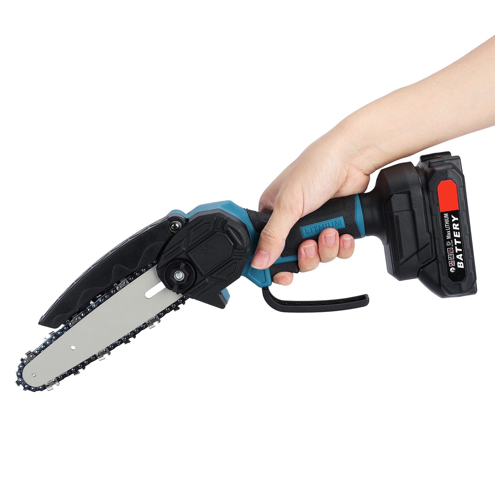 Fierastrau electric OKBOONS™ de mana 48V, 6 inch, 2 acumulatori, 2 lanturi