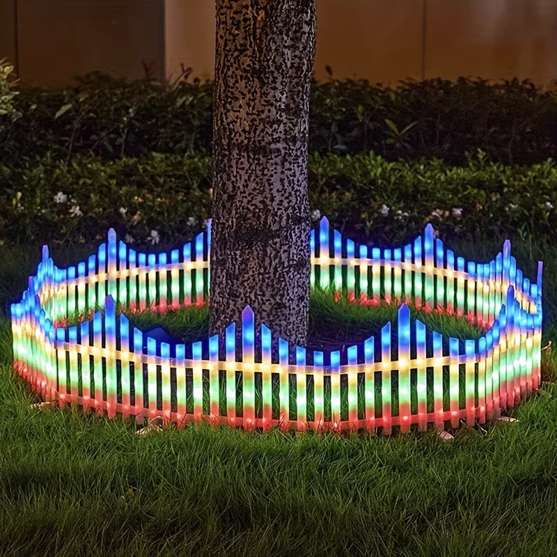 Gard decorativ cu led-uri pentru interior sau exterior, Interconectabil, 2.80m lungime, 8 moduri de iluminare, 220W, Lum