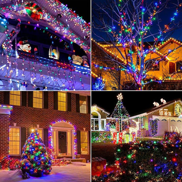Instalatie de Craciun, 20m, LED, Tip Liniara, Fir Negru, 120 LED-uri, Multicolor
