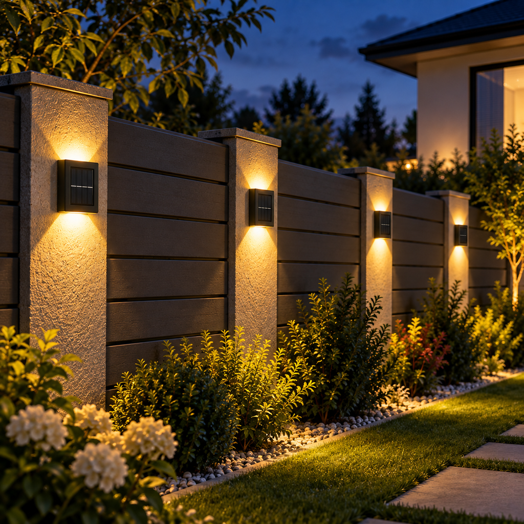 Set 8 x lampi solare pentru perete exterior, iluminare sus-jos