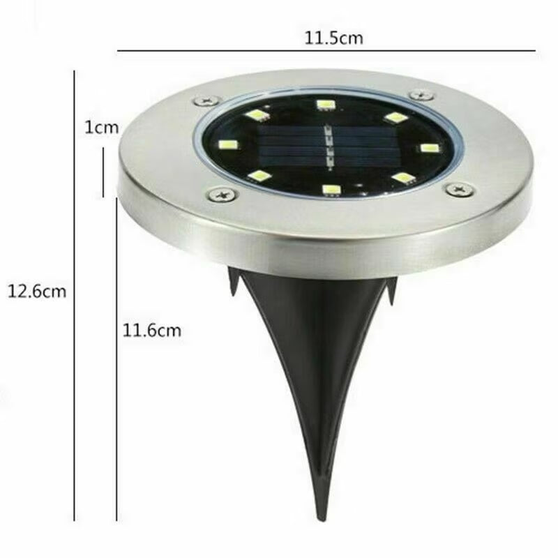 Set 4 x Lampi Solare pentru gradina, 8 LED, incarcare solara, argintiu