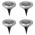 Set 4 x Lampi Solare pentru gradina, 8 LED, incarcare solara, argintiu