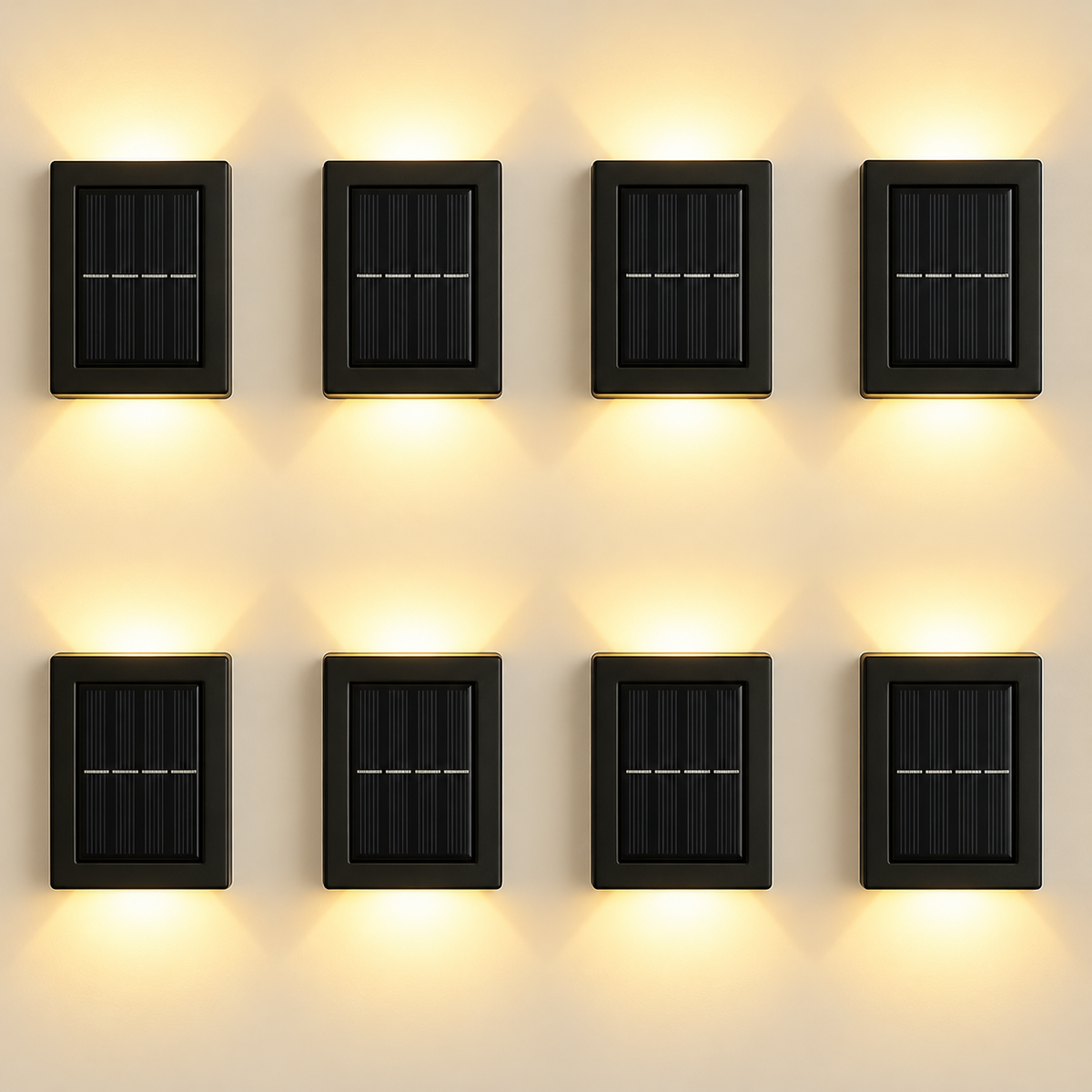 Set 8 x lampi solare pentru perete exterior, iluminare sus-jos