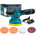 Aparat Polish Auto, 2 Acumulatori 12V, fara fir, portabil, 2500-5000 Rpm, 8 Viteze, Albastru/Negru