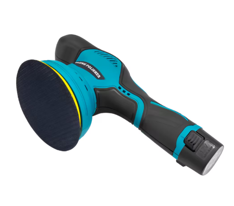 Aparat Polish Auto, 2 Acumulatori 12V, fara fir, portabil, 2500-5000 Rpm, 8 Viteze, Albastru/Negru