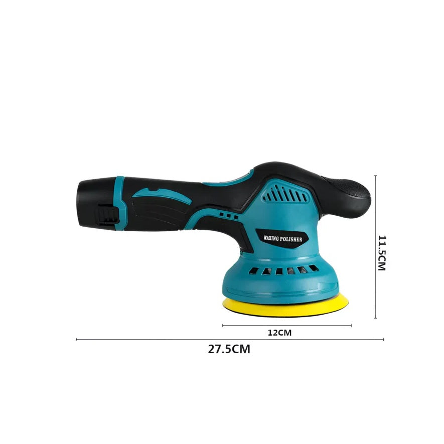 Aparat Polish Auto, 2 Acumulatori 12V, fara fir, portabil, 2500-5000 Rpm, 8 Viteze, Albastru/Negru