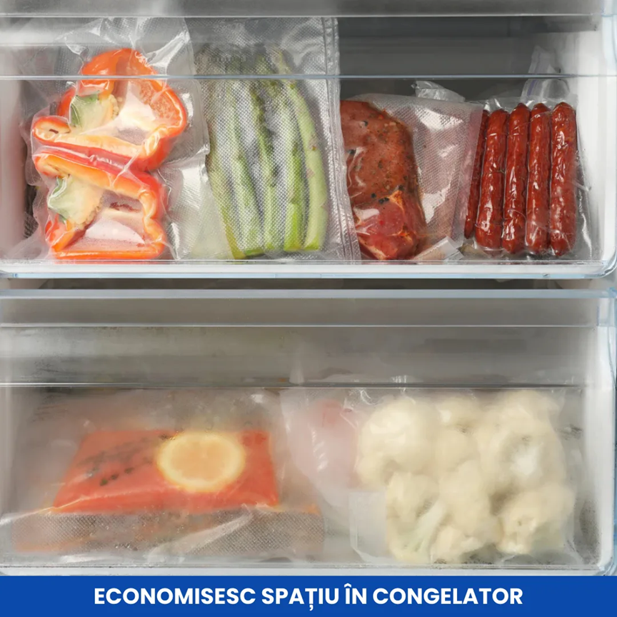 Set 100 Pungi Gofrate pentru Vidarea Alimentelor (20x30cm)