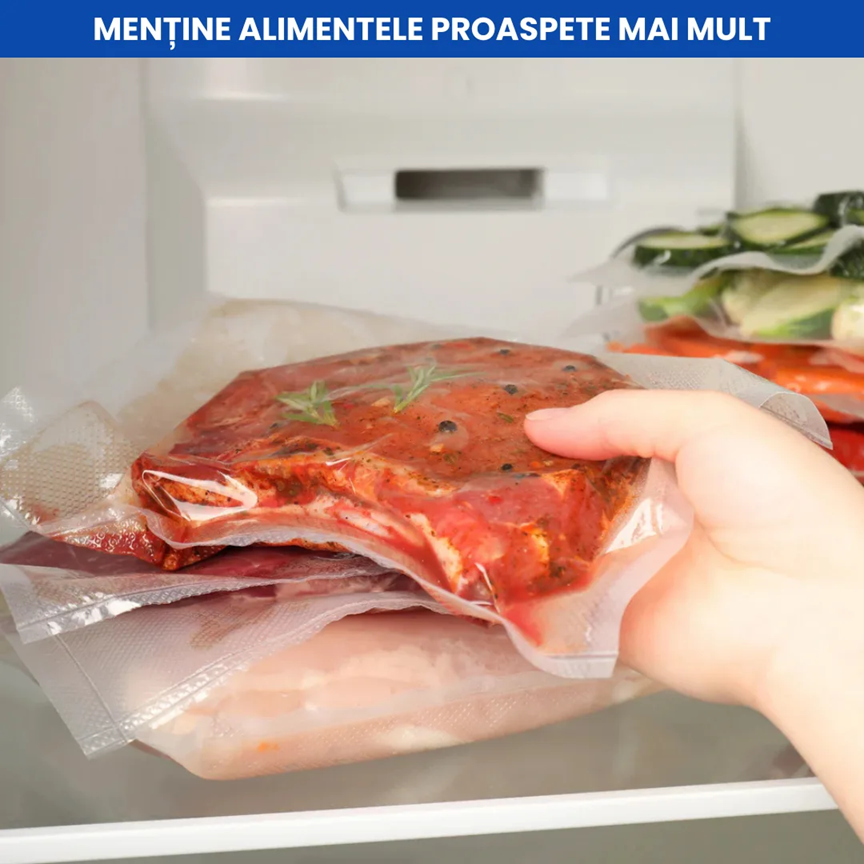 Set 100 Pungi Gofrate pentru Vidarea Alimentelor (20x30cm)